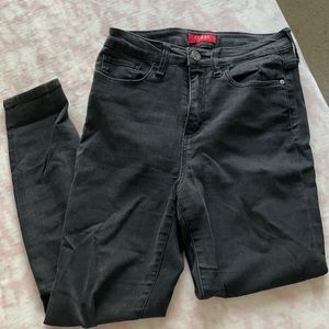 Guess High Waisted Skinny Jeans - Black - US 28